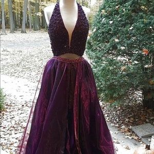 Sherri Hill 51287 sz 8 brand new with tags. Navy/magenta